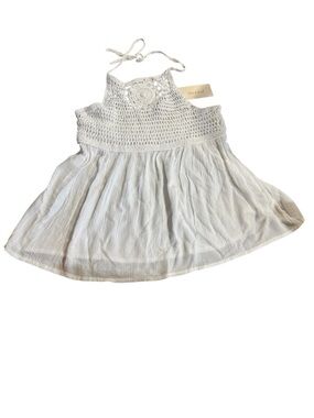 Sim & Sam’s Crochet Halter Top sz M- White